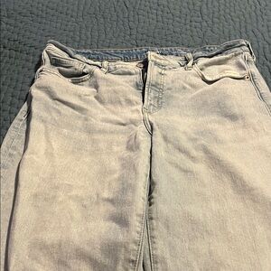 Casual OG Loose light denim frayed hem.